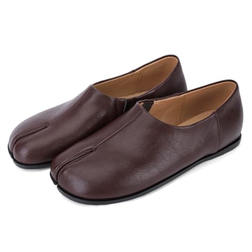 Image of UBWDU Split Toe Shoes Tabi Shoes Women Wide Width Round Toe Ballet Flats for Women