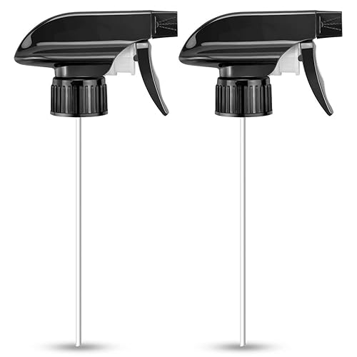 Wedama Boquilla de pulverización para botellas de vidrio de 8 y 16 onzas, repuesto de rociadores de gatillo negro con pulverizador de corriente de