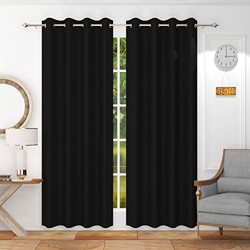 Image of Premium Blackout Solid Curtain for Home 100% Opaque Curtains for Window 5 Feet,Pack of 2,Black