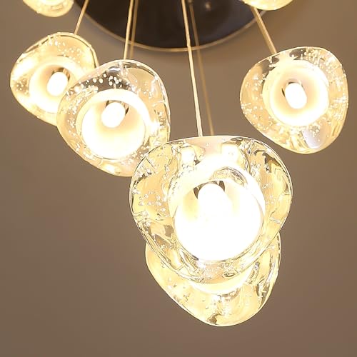 Image of 6-Lights Pendant Lighting for Entrance Modern Crystal Chandeliers LED Crystal Hanging Lights for Dining Room Bedroom Foyer Staircase Living Room 3000K