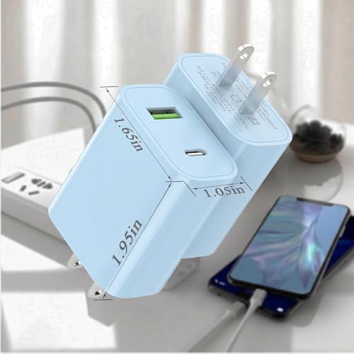 Image of 2 Pack USB C Charger Block, Dual Port Type C Wall Charger Fast Charging 20W Power Adapter Cube for iPhone 14 /14 Pro /14 Pro Max /14 Plus /13 /12 /11, XS /XR /X, iPad, Samsung, More