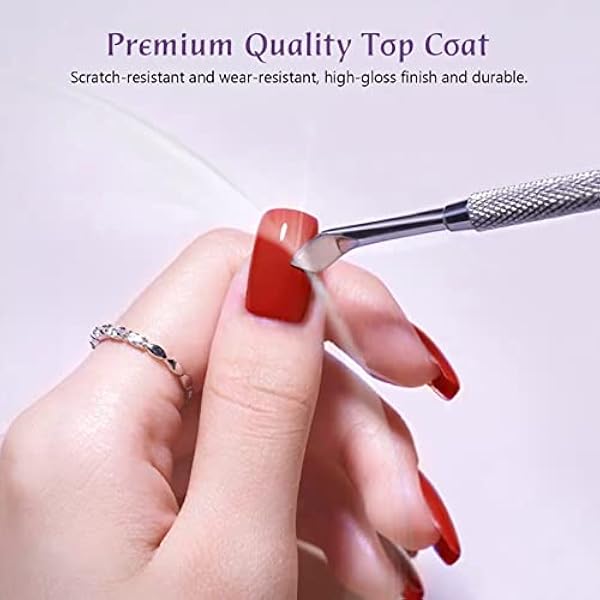 Saviland Gel Top Coat - 3.5 Ounces Large Capacity No Wipe Top Coat Clear Gel Nail Polish Soak Off Gel U V Led For the Beginning Professional Homepage Diy Nail Salon Manicure