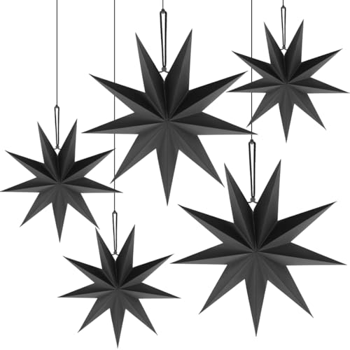 Sprinlot Faltstern Weihnachten, 9 zackig Papier Faltsterne, 5 Stück...