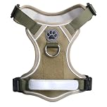 No Pull Dog Harness UK – Adjustable Soft Padded Pet Vest with 2 safety locks Leash Clips Dog Harnesses, Dog harness with handle | Reflective No-Choke Design & Easy Control Handle (Green, S)