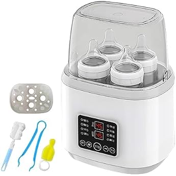 8-in-1 Baby Bottle Warmer Steriliser for Baby Bottles Quick Bottle Warmer Milk Bottle Warmer for Babies Fast Baby Food Warmer & Defrosting with LCD Display BPA-Free Baby Food Heater