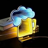 Bier Neonschild für die Kneipe zu Hause, 3 x AA Batterie oder USB Betriebene Bar Neon Schild für die Männerhöhle,Cocktailparty, Neon Sign für Barwagen Zubehör/Weinregal/Weinschrank-Dekoration