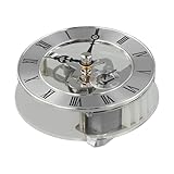 Yhenlovtt Reloj Aaa de 86 mm con inserto dorado con romano, movimiento de bricolaje, esqueleto de repuesto para cristal de bisel transparente, números de lente de plástico que requieren batería de