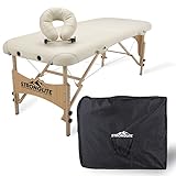 STRONGLITE Portable Massage Table Package Shasta - All-In-One Treatment Table w/ Adjustable Face Cradle, Pillow & Carrying Case (28'x73')