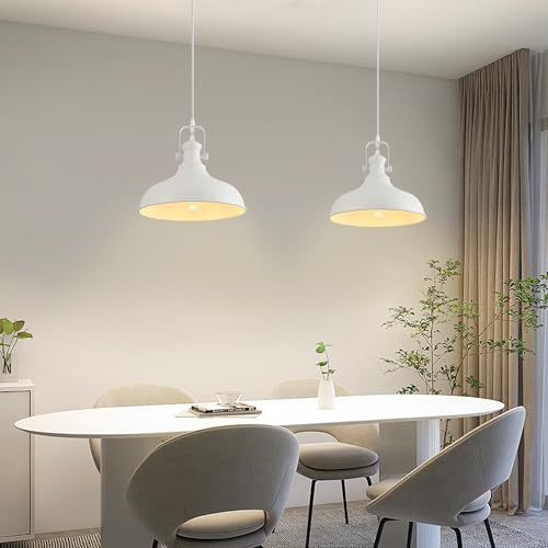LWWHQ White Pendant Light, Modern Farmhouse Pendant Lights Kitchen Island, 11.41" Kitchen Pendant Lighting Over Island, Ceiling Hanging Light Fixture for Kitchen, Dining Room, 3 Pack by LWWHQ - Image 3