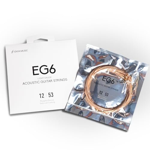 ENYAアコースティックギター弦 6弦ギター向け ブロンズ Light .012-.053 防錆ギター弦(EG6)
