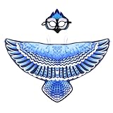 Creatoy Bird-Costume for Kids Double Sided Eagle Parrot Owl Dress Up Wings for Boys Girls with Masks Party Favors Toys Gifts