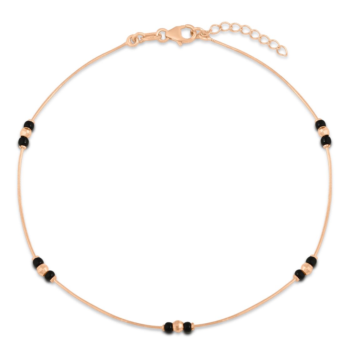 zavya 925 Sterling Silver Beads Minimal Rose Gold Plating Chain Anklet (Single) | Gift for Women & Girls | With Certificate of Authenticity & 925 Stamp-picture-11