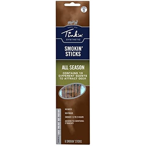 TINK'S All-Season Smokin' Stick Deer Scent Kit (6 Pack) - Synthetic Smoke Sticks Deer Scents and Attractants Cover