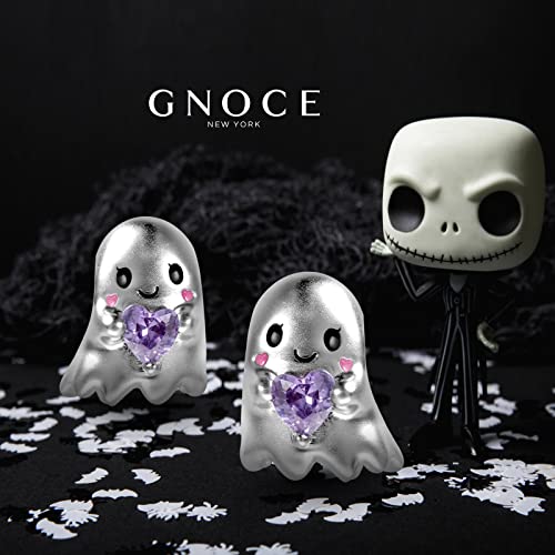 Image of GNOCE Embraces Heart Gemstone Bead Charms 925 Sterling Silver Rabbit Horse Triceratops Snake Monkey Cat Platypus Sloth Bear Pig Yak Ghost Matryoshka Doll Jewelry Gift for Women