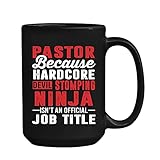 Pastor Because Hardcore Devil Stomping Ninja Isn't Job Title Ceramic Coffee Mug, Funny Pastor Tea Mugs, Pastor Christians Mug Gift For Birthday, Pastor Jesus Coffee Cups Black 11oz, 15oz