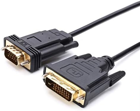 ConnBull Adapter DVI D 24+1 Male to VGA 15Pin Male Adapter Cable Converter for Monitors,Projectors, HDTV,Black (2m)