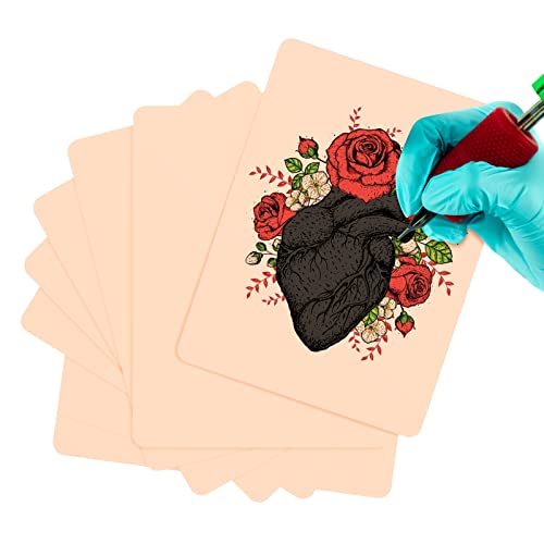 8 Stück Kunsthaut Tattoo Übungshaut Zum Tätowieren Tattoo Kunsthaut Tattoo Haut Zum Üben Fake Skin Tattoo Doppelseiten Silikonkissen Schweinehaut zum Tätowieren für Tattoo Zubehör | 18.8 X14.2 cm