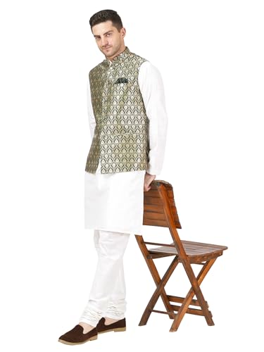 Image of Badoliya & Sons Men's Brocade Zari Nehru Jacket /Waist Coat