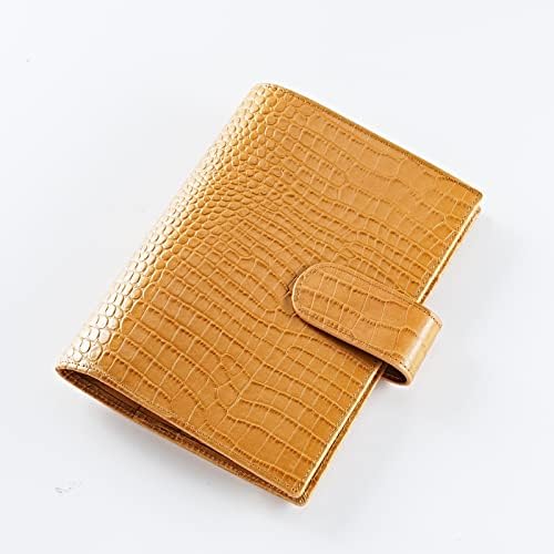 Smartfee B6 planner cover with zipper and big back pocket, Croc print leather（Croc viteline)