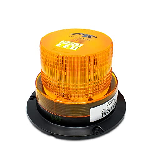 Pro Led Class 1 Amber Lens, Amber Led, Permanent Screw Mount Warning Light With Aluminum Mirror Mount Bracket Combo Kit - 10-30 Volt Dc #TOP6