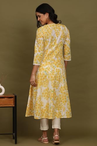 Image of W for Woman Solid Straight Pure Cotton Kurta