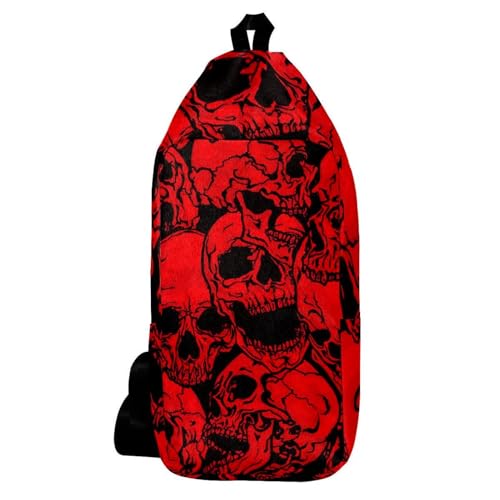 Mochila bandolera unisex estilo grunge multicolor con calaveras