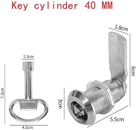 Door Lock Barrel,Cylinder hasp Lock, Cabinet Lock Universal Cam Cylinder Locks Door Cabinet Mailbox Drawer Locker Zinc Alloy Security Lock with Key Furniture Hardware Accessorie