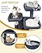 Hzuaneri Cat Tree, 176cm Cat Trees, XL, 3 Platforms, 2 Caves, 7 Scratching Posts, Hammock, Plush Balls, Cat Tower for Multi-Cat Households, Dark Grey MS17618SG