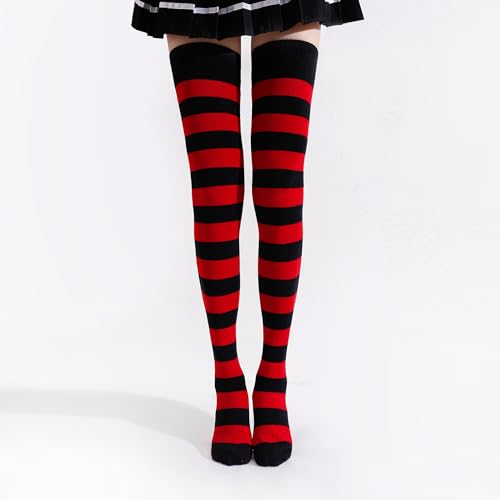 Image of Kayhoma Extra Long Cotton Stripe Thigh High Socks Over the Knee High Socks
