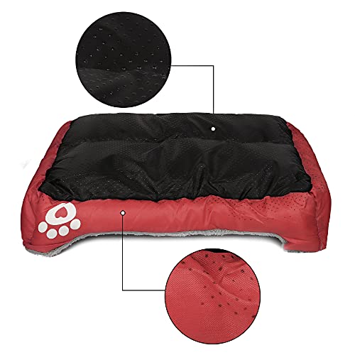 wuuhoo® Hundebett Lucky 60cm für kleine und mittelgroße Hunde - weiches Haustierbett, waschbares Hundekörbchen für Hund oder Katze, Flauschiger Hundekorb - rot