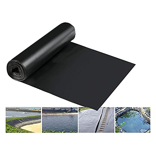 outdoor product Revestimientos de Estanque Negros Impermeables Flexibles de HDPE, Revestimientos de Estanque de Peces duraderos de Membrana de Piscina de jardín Resistente Plegable, 0,2 mm de Espesor Cover