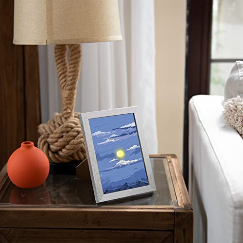 Metrekey 8.5X11 Pictures Frames Silver Set Of 4, Fits For 6X8 Photo With Mat, Real Glass Cover, Wooden Diploma Certificate Document Frame For Tabletop And Wall Hanging #TOP5