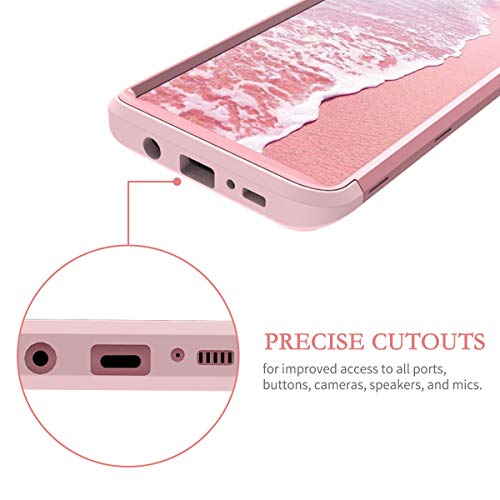 Casetego Compatible With Galaxy S8 Plus Case,Glitter Sparkle Bling Three Layer Heavy Duty Hybrid Sturdy Shockproof Protective Cover Case For Samsung Galaxy S8 Plus-Shiny Rose Gold #TOP5