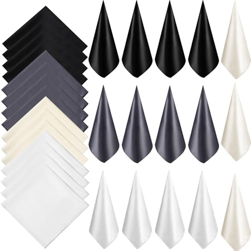 SATINIOR 15 Pieces Women Square Neck Scarf Set, Small Silk