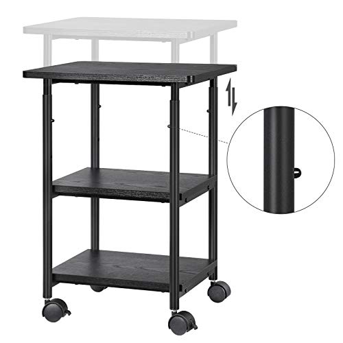 image for VASAGLE Heavy-Duty Printer Stand with Locking Wheels, 3-Tier Industria