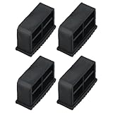 WheatThrive Paquete de 4 almohadillas de goma antideslizantes para escaleras, fundas plegables antideslizantes para patas de escalera con profundidad para estabilidad y protección del suelo, color