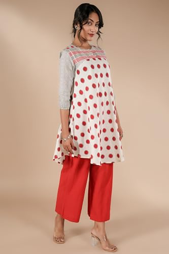 Image of Women's Regular Fit Cotton Polka Print Tunic Kurti