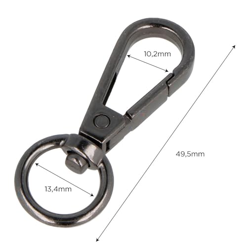 Mousqueton VELOX noir 13,4mm pour fixation et câblage
