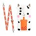 Produktbild LeviDo Kompatibel für iPhone 12 (6.1") Hülle Silikon Verstellbarer Abnehmbar Necklace Hüllen mit Band Gummi Bumper Case Crossbody Handyhülle Schutzhülle Stoßfest Cover, Kühe