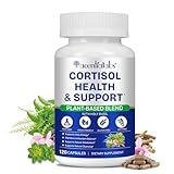 Cortisol Balance Kapseln - 120 Stück (4 Monate) - Pflanzliche Formel mit Ashwagandha, Rhodiola & Heiligem Basilikum - Unterstützt den Energiestoffwechsel & Vitalität - Vegan, Glutenfrei