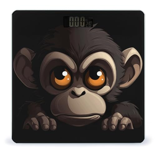 Báscula digital Angry Monkey de vidrio templado para baño