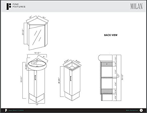 Milan - Corner Bathroom Vanity Set - White #TOP6