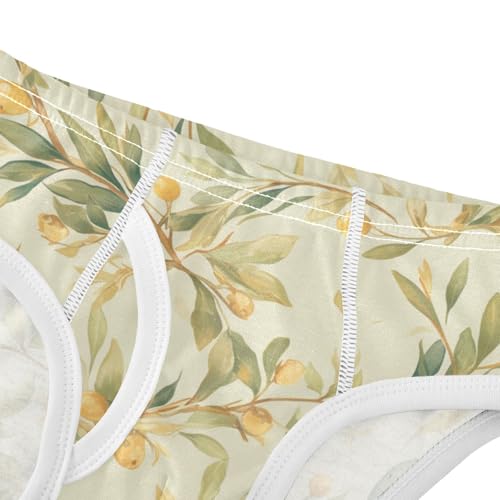 KLL Green Branch Olive Seamless Pattern Little Boys Comfort Underwear Cute Children Panties4