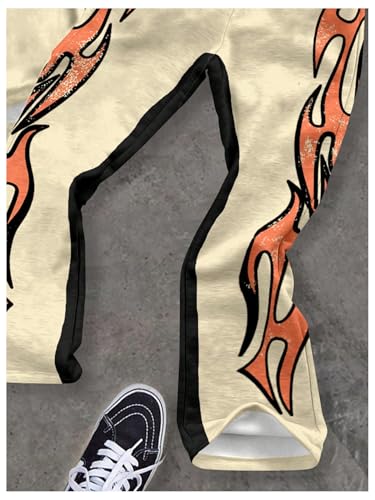 WDIRARA Boy's 2 Piece Outfits Letter Graphic Tracksuit Oversized Long Sleeve Hoodie and Flare Pants Set4