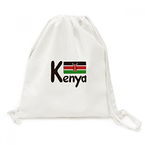 Sac cordon drapeau Kenya toile noire pour ranger vos affaires