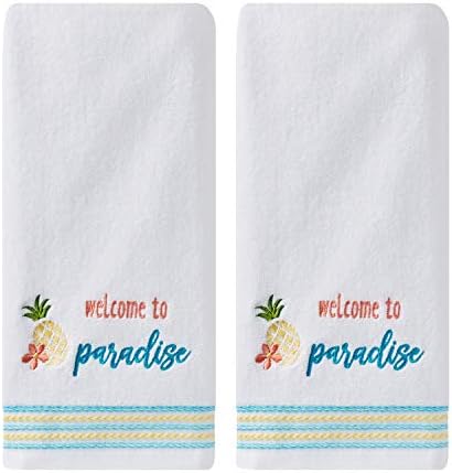 SKL HOME by Saturday Knight Ltd. Summer Paradise 2 Pc Hand Towel Set, White