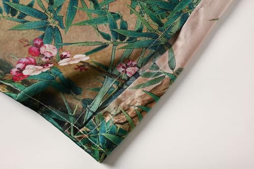Image of Women's Silk Kimono Robe Short Bathrobe Nightgown 100% Mulberry Silk for Women - Classic Floral Pattern