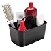 mDesign Bathroom Shower Caddy Tote for Shampoo, Conditioner, Soap - Small, Black