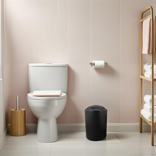 Juego de accesorios de baño negro VOSAREA con diseño sofisticado y elegante de alta densidad 6
