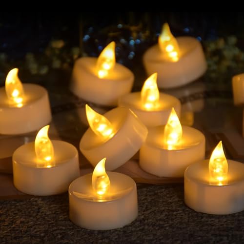 UCAMP Paquete de 39 Luces de Té LED sin llama, Velas de té LED,Velas LED,velas eléctricas con luz parpadeante, para bodas,fiestas,vacaciones,decoración del hogar al aire libre,pilas incluidas